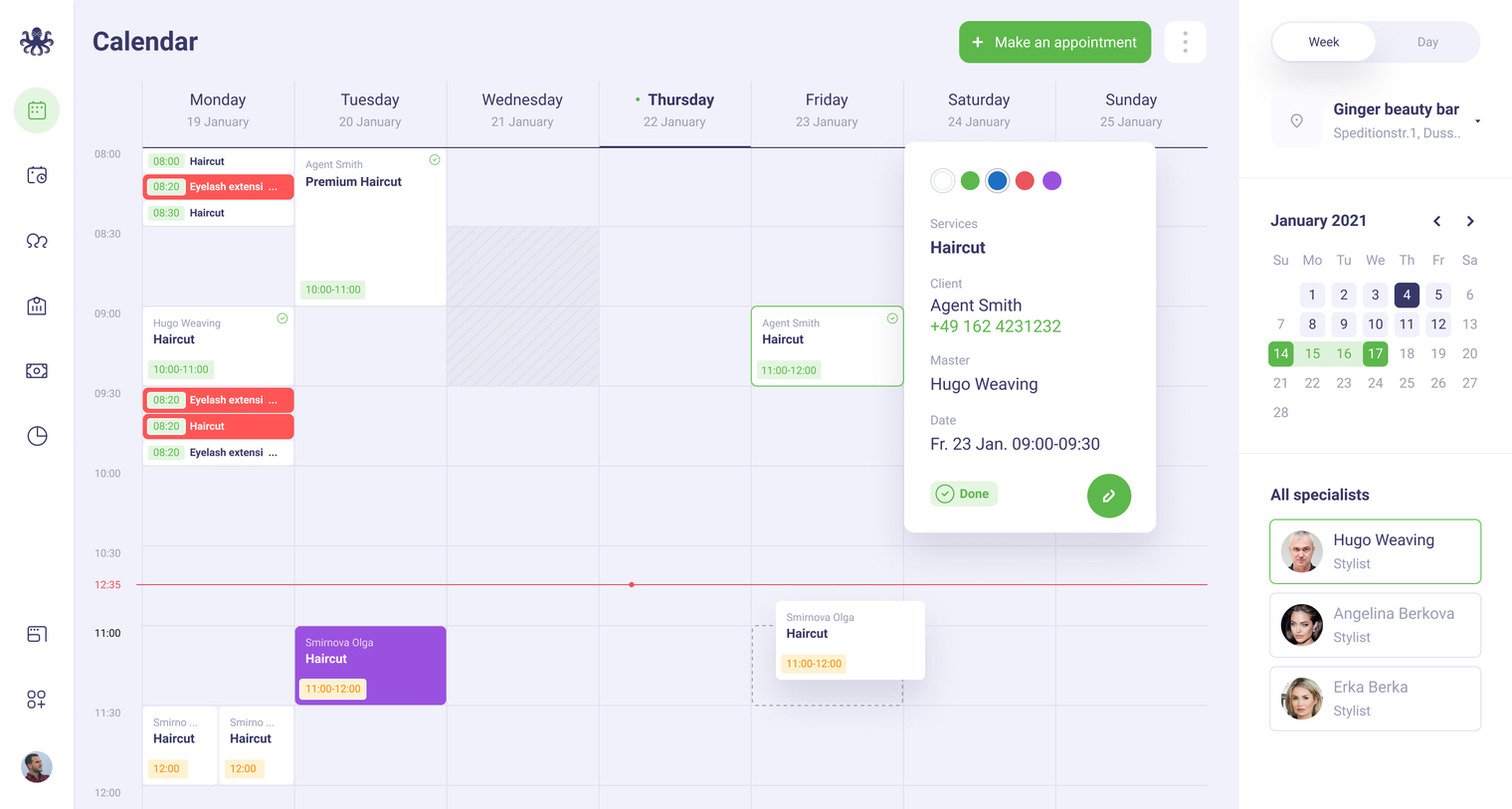 Online-Terminbuchung im Schönheitssalon