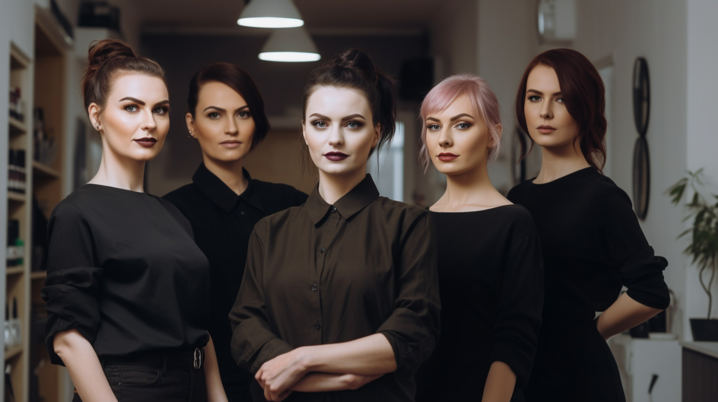Team des Kosmetiksalons. Illustration von Midjourney.