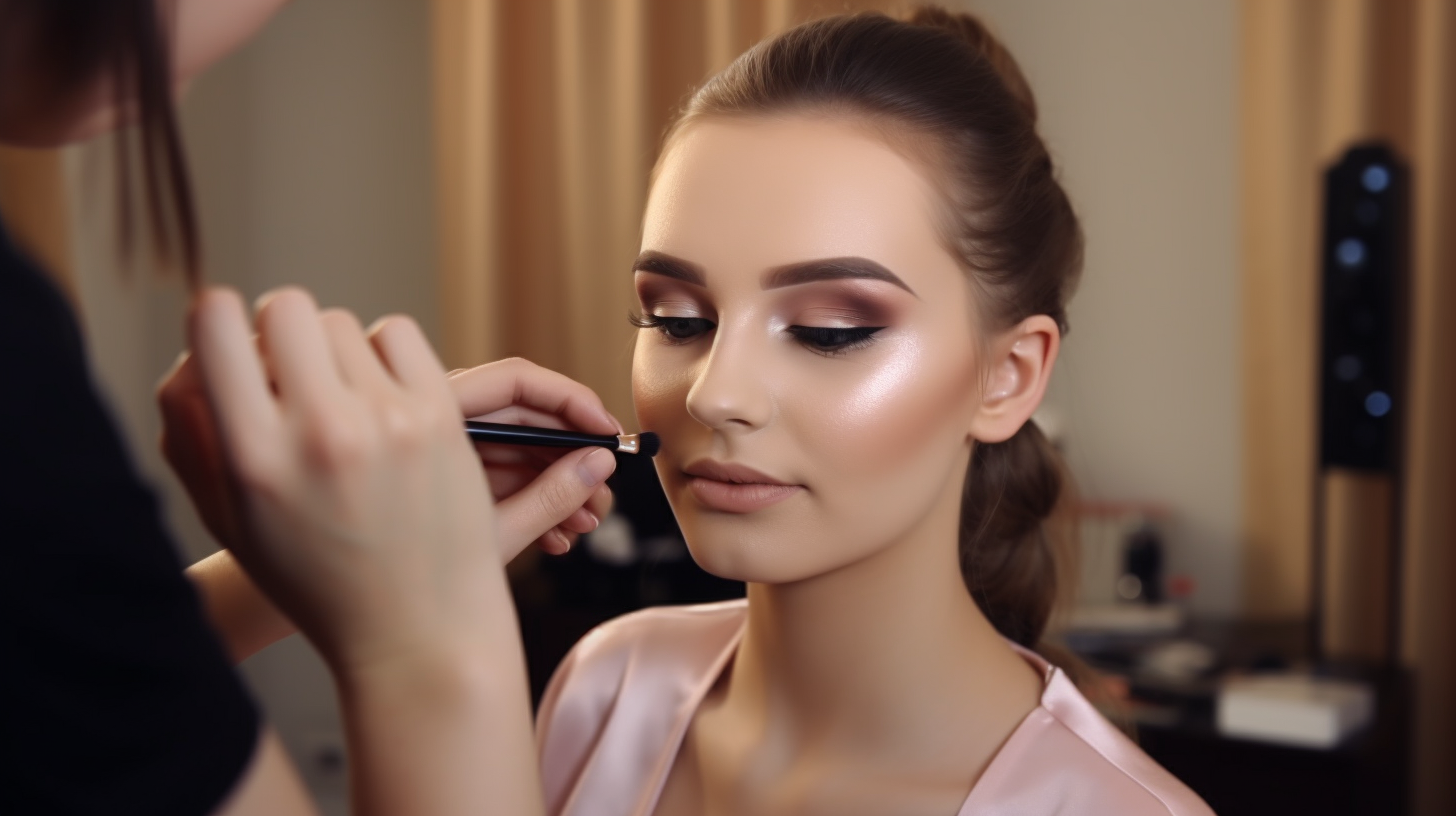 Make-up für die Braut in einem Kosmetikstudio