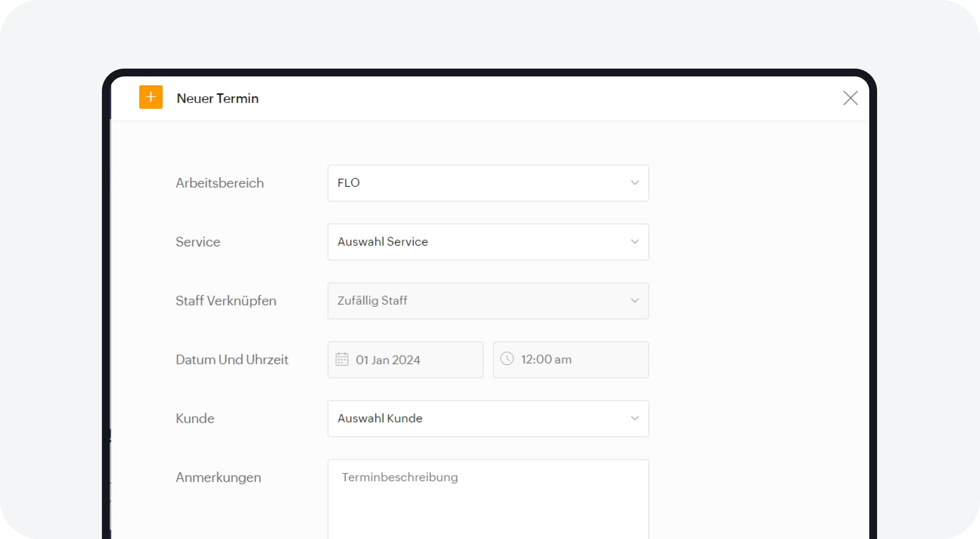 Erstellung von Online-Terminen