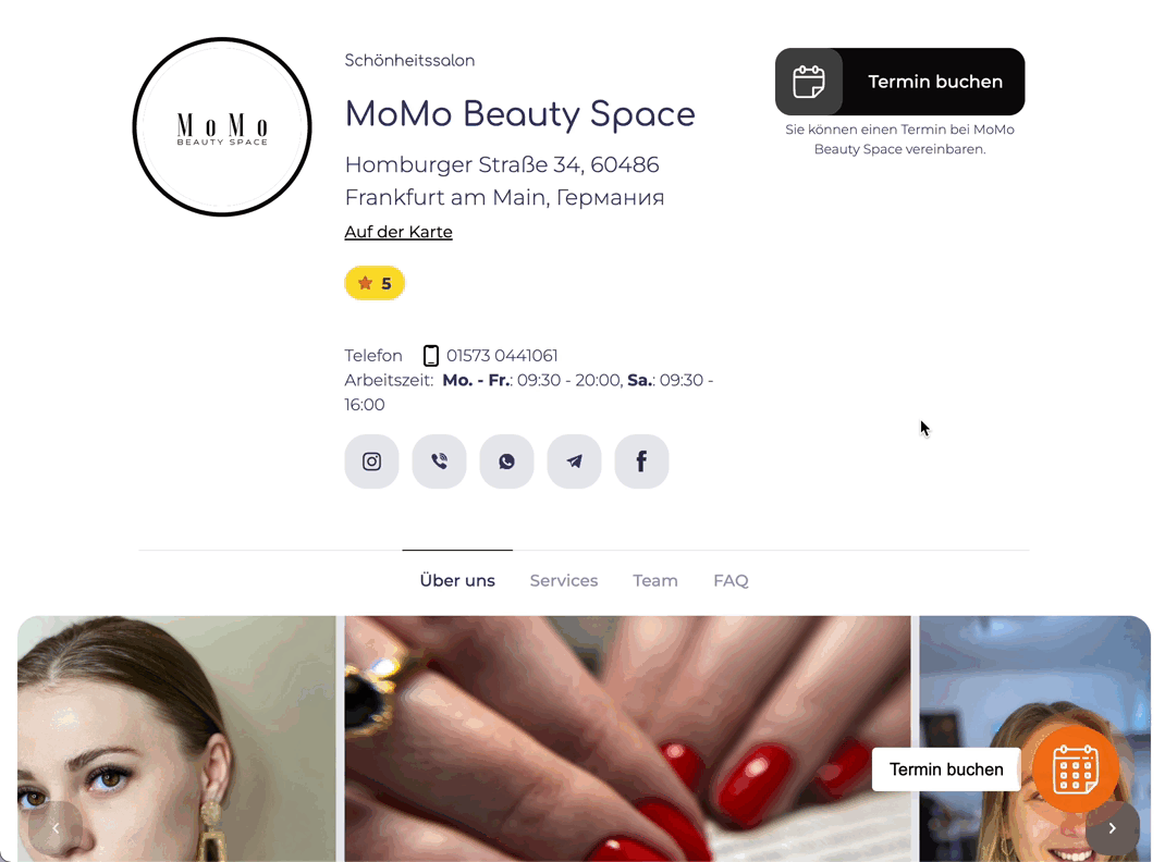 Friseur website mit EasyWeek Termin-Software