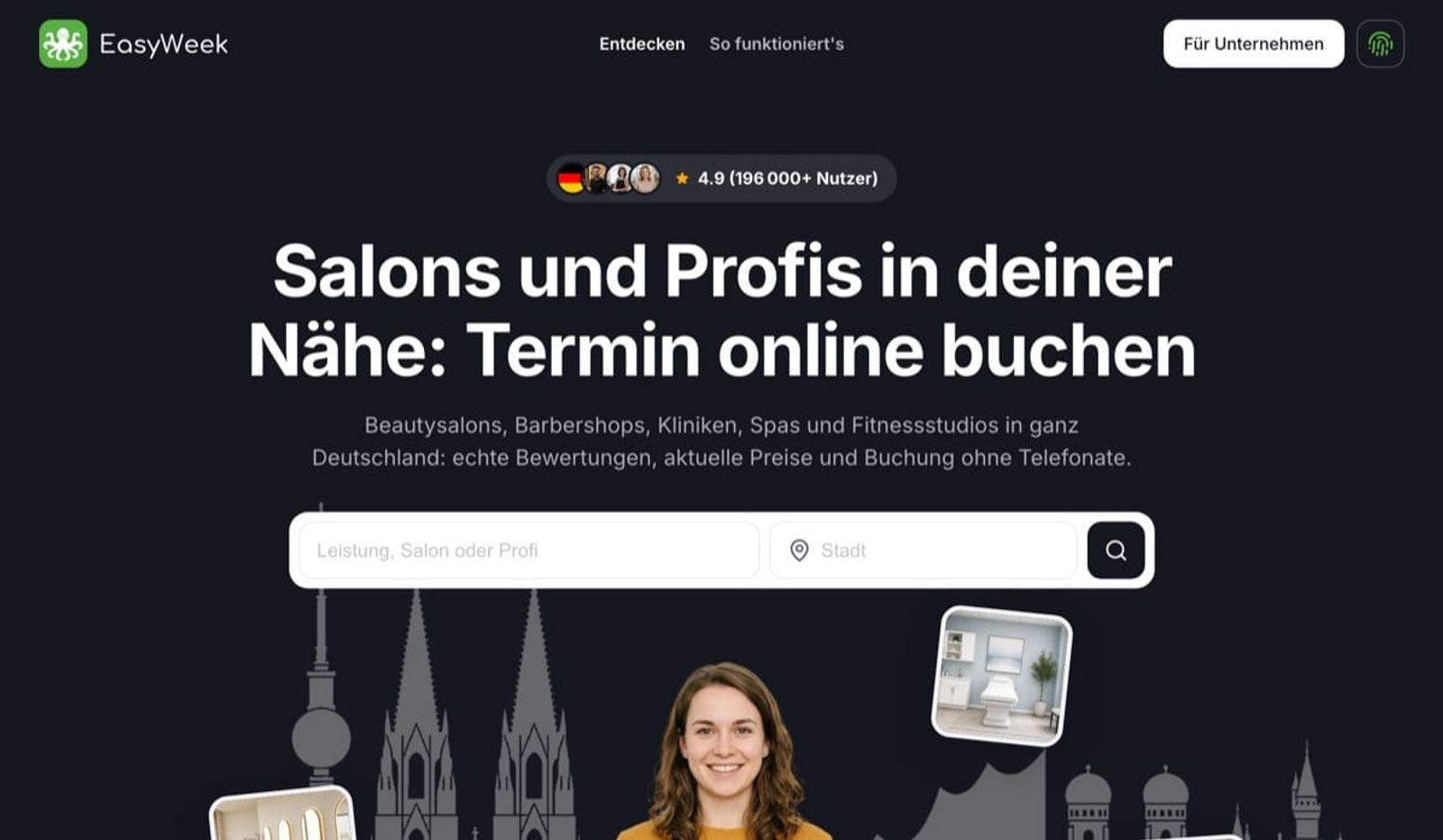 Startseite des EasyWeek-Katalogs in Deutschland